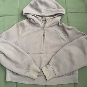 lavender lululemon half zip scuba cropped